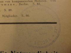- (Staatliche Vereinigte Maschinenbauschulen Altona), Stempel: Name, Ortsangabe; '[Staat]l [Vereini]gte Maschinenbauschulen Altona'. 