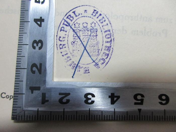 10 G 254 : Die Krisis und Wende des christlichen Geistes : Studien zum anthropologischen und theologischen Problem der Lebensphilosophie (1932);- (Lesehalle Hamburg), Stamp: Name, Image; 'Hamburg. Publ. Bibliotheca'. 