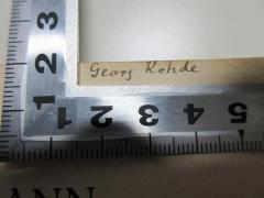 - (Rohde, Georg), Von Hand: Autogramm; 'Georg Rohde'. 