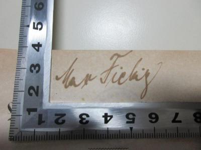 10 F 89 : Prokopius von Cäsarea : ein Beitrag zur Historiographie der Völkerwanderung und des sinkenden Römerthums (1865);- (Fiebig, Max), Von Hand: Autogramm; 'Max Fiebig'. 