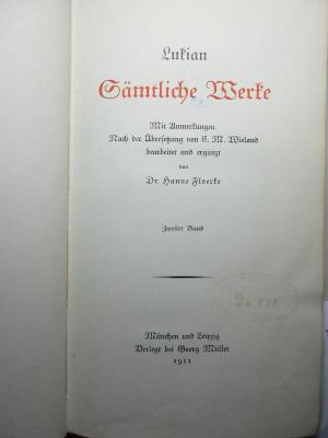 1 K 11-1,8 : Sämtliche Werke : mit Anmerkungen (1911)