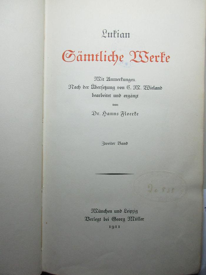 1 K 11-1,8 : Sämtliche Werke : mit Anmerkungen (1911)