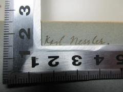 - (Nessler, Karl), Von Hand: Autogramm; 'Karl Nessler.'. 