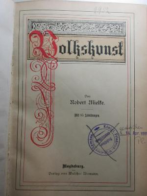 
10 H 170 : Volkskunst (1896)