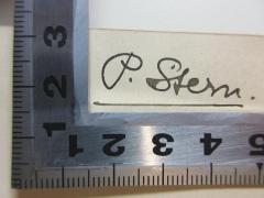 - (Stern, P.), Von Hand: Autogramm; 'P. Stern.'. 
