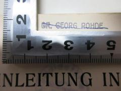 - (Rohde, Georg), Stempel: Name; 'Dr. Georg Rohde'. 