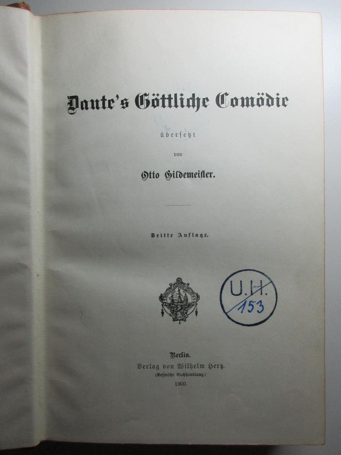 1 N 12&lt;3&gt; : Dante's Göttliche Comödie (1900)