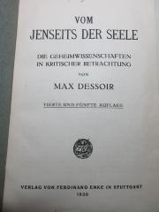 
1 G 374&lt;4&gt; : Vom Jenseits der Seele : die Geheimwissenschaften in kritischer Betrachtung (1920)