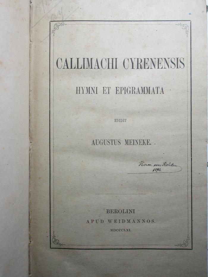 
10 K 115 : Hymni et epigrammata (1861)