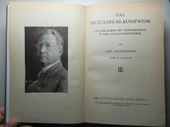 
10 I 29&lt;2&gt; : Das dichterische Kunstwerk : Grundbegriffe der Urteilsbildung in der Literaturgeschichte (1923)