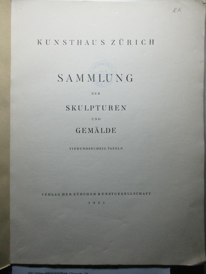 
10 H 43 : Sammlung der Skulpturen und Gemälde (1925)