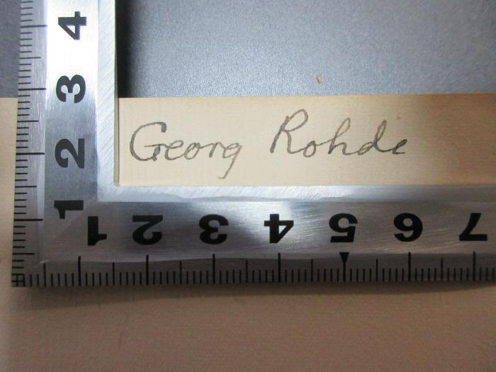 
10 K 262 : Alkestis (1930);- (Rohde, Georg), Von Hand: Autogramm; 'Georg Rohde'. 