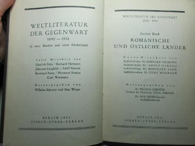 
10 I 66-2 : Romanische und östliche Länder (1931)
