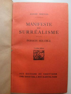 
10 H 240&lt;3&gt; : Manifestes du surréalisme : Poisson soluble (1924)