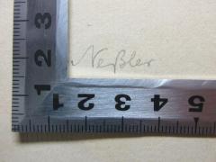 - (Nessler, Karl), Von Hand: Autogramm; 'Neßler'. 