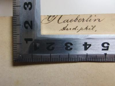 
10 K 220&lt;2&gt; : Theocriti idyllia (1870);- (Haeberlin, K.), Von Hand: Autogramm; 'Haeberlin[?]
stud.phil.'. 