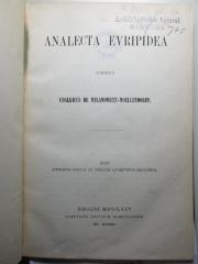 10 K 261 : Analecta Euripidea : inest supplicum fabula ad codicem archetypum recognita (1875)