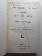 
10 K 294-1 : Anthologia Graeca epigrammatum palatina cum planudea (1894)