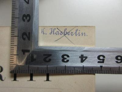 - (Haeberlin, K.), Von Hand: Autogramm; 'K. Haeberlin.'. ;
10 K 220&lt;2&gt; : Theocriti idyllia (1870)