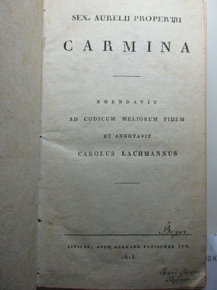 
10 K 267 : Carmina (1816)