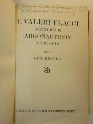 
10 K 130 : Argonauticon : libri octo (1913)