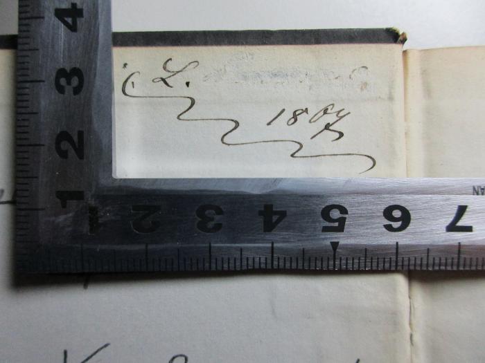-, Von Hand: Autogramm, Datum; 'L. [?]
1807';10 K 3-4 : Analecta critica ad Athenaei Deipnosophistae (1867)