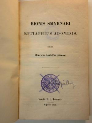 10 K 123 : Epitaphius Adonidis (1854)