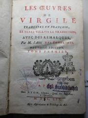 10 K 315&lt;*&gt;-1 : Les oeuvres de Virgile : Les pastorales : Les Géorgiques (1759)