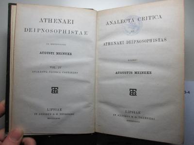 10 K 3-4 : Analecta critica ad Athenaei Deipnosophistae (1867)