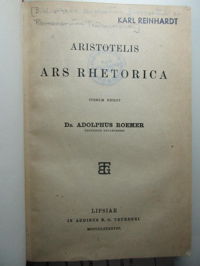 
10 K 167&lt;2&gt; : Ars rhetorica (1898)