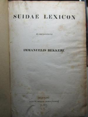 
10 K 172 : Suidae Lexicon (1854)