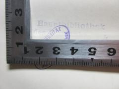 - (Franckesche Stiftungen zu Halle. Waisenhaus), Stempel: Name; 'Hauptbibliothek
des Waisenhauses'. 