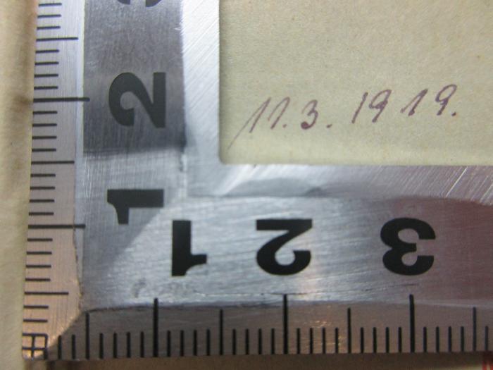 10 K 398&lt;3&gt;-7 : Thukydides (1908);-, Von Hand: Datum; '11.3.1919.'