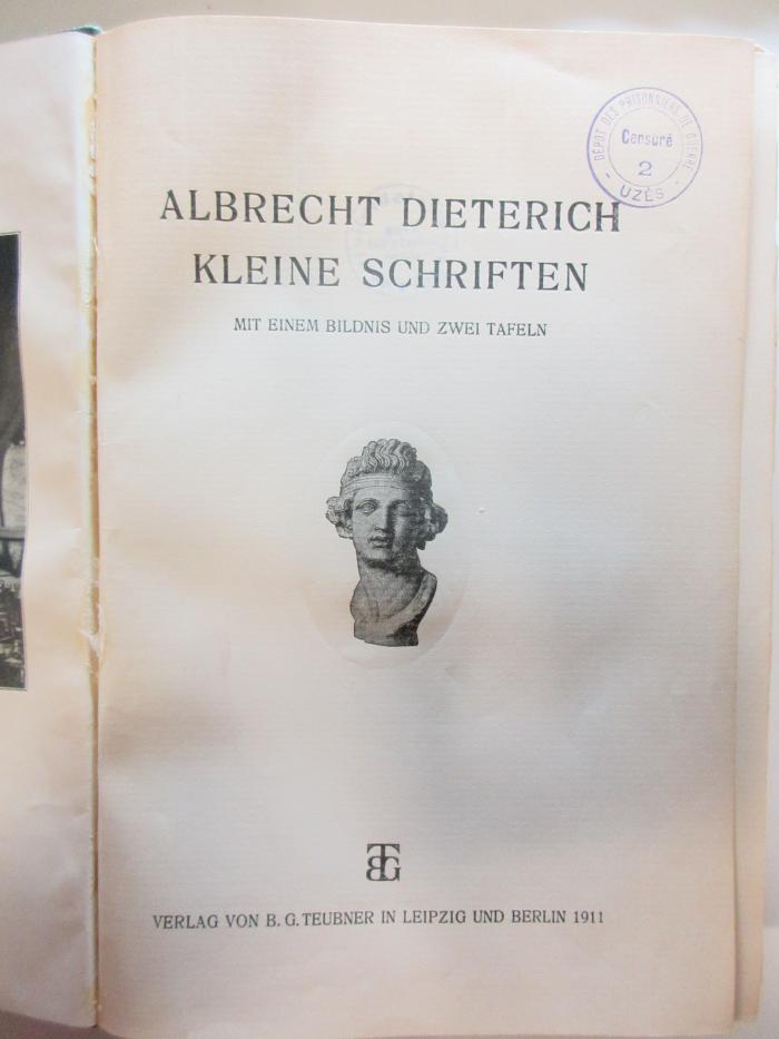 10 K 19 : Kleine Schriften (1911)