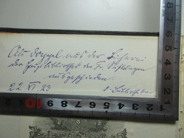 -, Von Hand: Autogramm, Datum; '[?]
22.XI.23 [?]';10 K 440 : Griechische Einakter : für Haus und Bühne (1913)