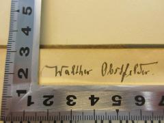- (Obstfelder, Walther v.), Von Hand: Autogramm; 'Walther Obstfelder.'. 