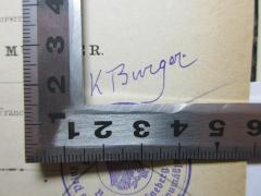 - (Burger, K.), Von Hand: Autogramm; 'K Burger.'. 