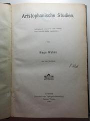 
10 K 57 : Aristophanische Studien : aus dem Nachlasse (1908)