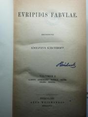 
10 K 94-1/3 : Alcestis, Andromacha, Bacchae, Hecuba, Helena, Electra (1867)