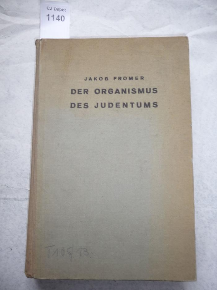  Der babylonische Talmud zur Herstellung einer Realkonkordanz vokalisiert, übersetzt und signiert. Einleitung: Der Organismus des Judentums. (1909)
