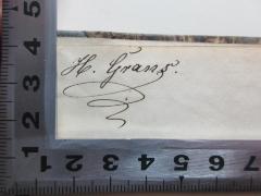 - (Grans, H.), Von Hand: Autogramm; 'H.[?] Grans[?].'. 