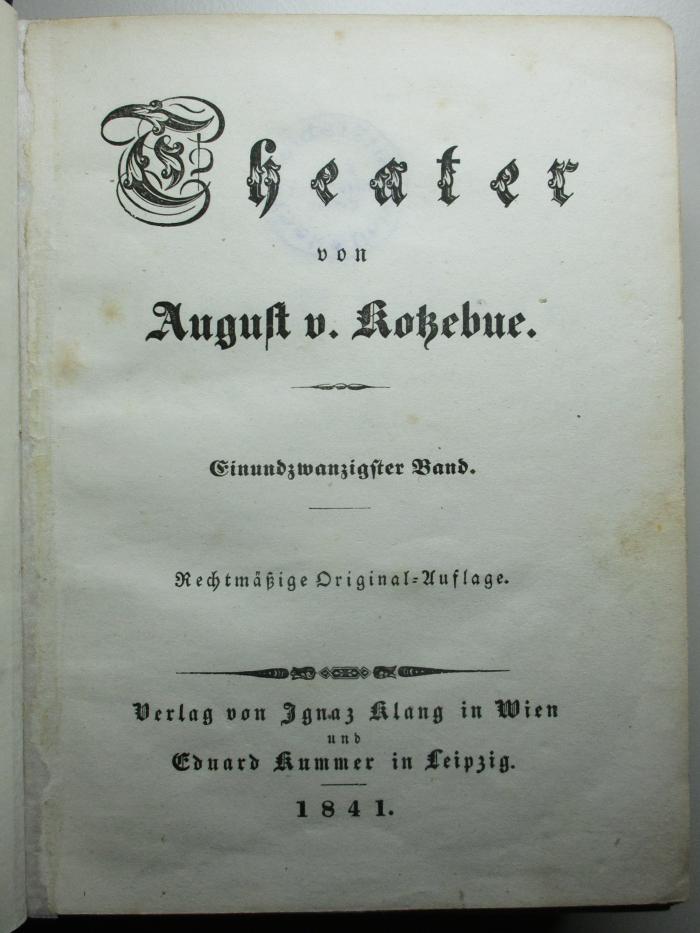 10 L 284-22 : Der Russe in Deutschland. Die Unvermählte. Das Gespenst. Die englischen Waren (1841)