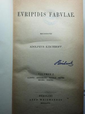
10 K 94-1/3 : Alcestis, Andromacha, Bacchae, Hecuba, Helena, Electra (1867)