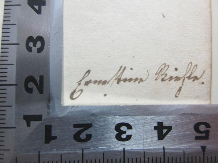 
10 L 400 : Sämmtliche Gedichte (1846);- (Riehle, Ernestine), Von Hand: Autogramm; 'Ernestine Riehle/Biehle'. 