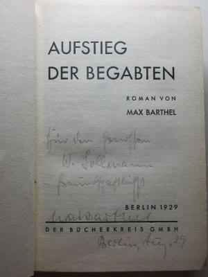 
1 L 26 : Aufstieg der Begabten : Roman (1929)