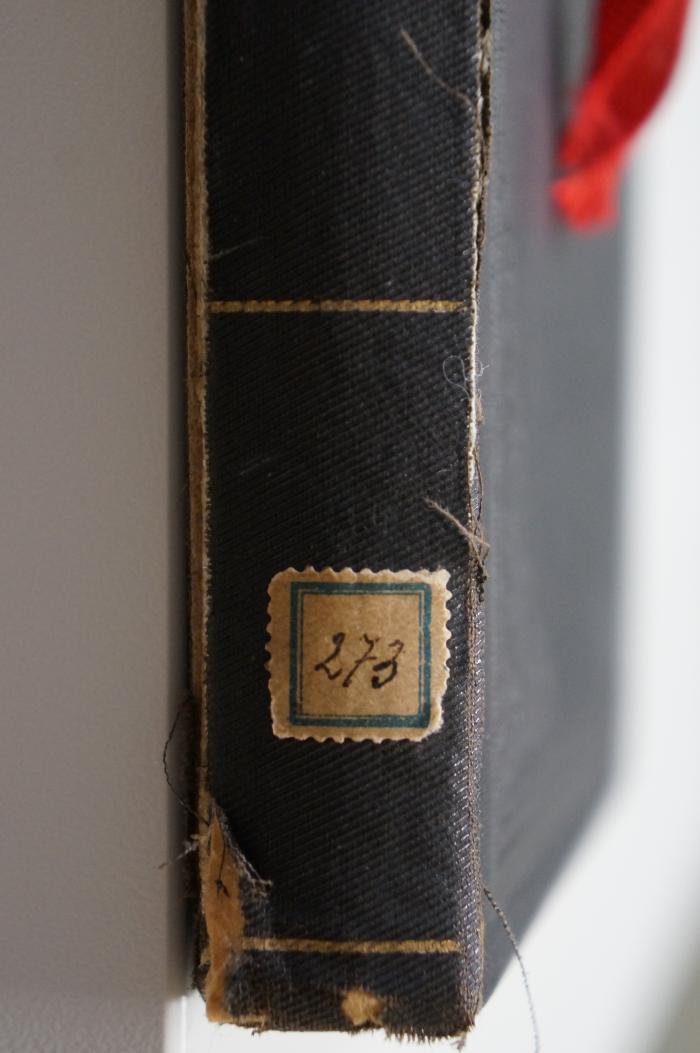 26A.000004 : Das Buch Al-Chazari : aus dem Arabischen des Abu-L-Hasan Jehuda Hallewi (1885);- (Veitel-Heine-Ephraim'sche Lehranstalt (Berlin)), Etikett: Signatur; '273'. 