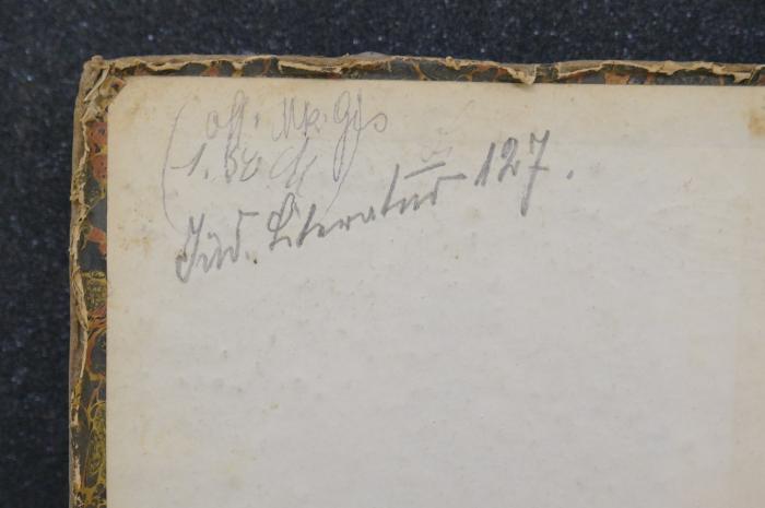 26A.000029 : Leben Abrahams nach Auffassung der jüdischen Sage : mit erläuternden Anmerkungen und Nachweisungen  (1859);- (unbekannt), Von Hand: Signatur, Notiz; '(off Mk Gis
1. Bo M)  [Li]
Jüd. Literatur 127.'. 