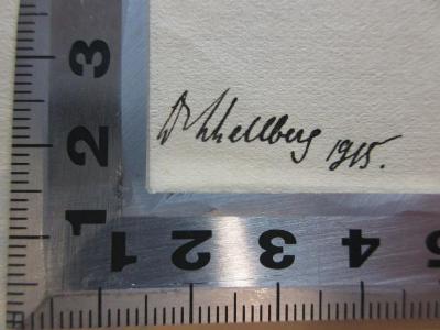 
10 L 474 : Das Religiöse in Clemens Brentanos Werken : ein Beitrag zur Geschichte der Romantik (1915);- (Wellberg, W.), Von Hand: Autogramm, Datum; 'W. Wellberg[?]
1915.'. 