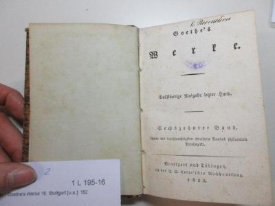 1 L 195-16 : Goethe's Werke (1828)