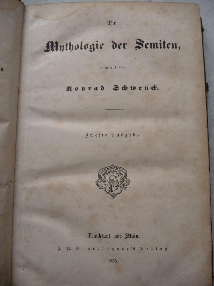  Die Mythologie der Semiten. (1856)